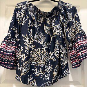 NWT Lilly Pulitzer Kaori 3/4 Sleeve Off the Shoulder top